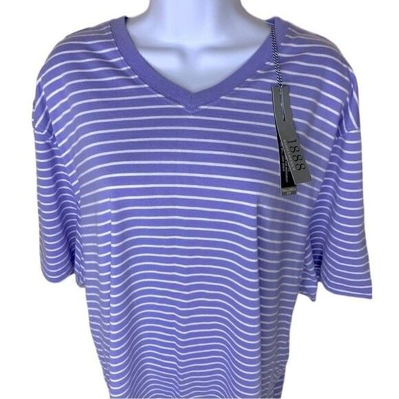Pima Cotton Striped T-Shirt 2X Large NWT - Picture 2 of 5